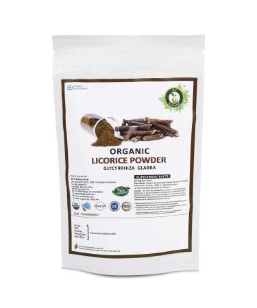 R V Essential Organic Licorice Powder 100gm/ 3.53oz/ 0.22lb Glycyrrhiza Glabra Licorice Root Powder Mulethi Powder Yastimadu Powder Liquorice Powder USDA Organic Certified Supplement in Zip Lock Pouch 100.00 g (Pack of 1)