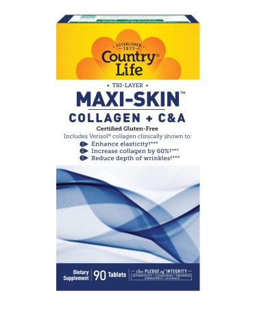 Country Life Tri Layer Maxi-Skin Collagen + C&A 90 Tablets - Buy Online on GoSupps.com