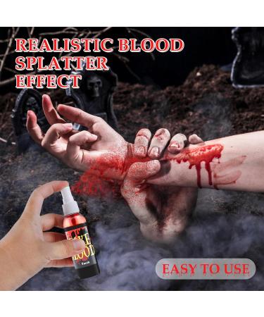2.1oz Halloween Fake Blood Spray Realistic Washable New Fresh Blood Splatter Liquid Blood for Zombie Vampire Monster SFX Makeup Cosplay Costume Accessories Stage Party Supplies - Buy Online on GoSupps.com