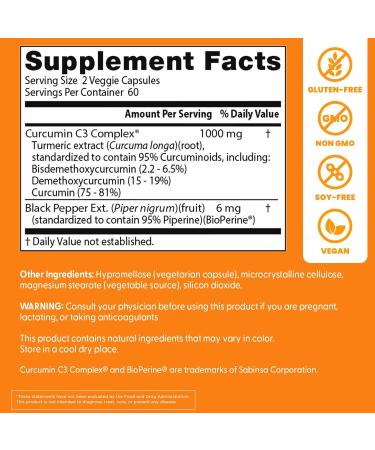 Doctor's Best Curcumin Phytosome with Meriva 500mg | 60 Vegan Capsules | Lab Tested | Gluten Free & SOYA Free | Vegetarian - Buy Online on GoSupps.com