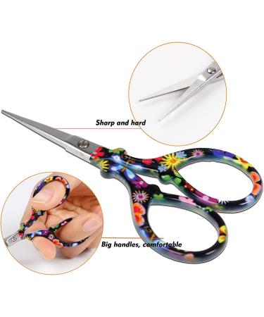 Hisuper Sewing scissors sharp scissors Embroidery Scissors Crafting Threading Scissors with Leather Scissors Cover for Needlework Craft Art Work Manual Sewing Handicraft DIY Tool 3.6 inch Black Flower - Buy Online on GoSupps.com