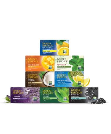 Desert Essence Peppermint Soap Bar - 5 oz (Pack of 2) - Tea Tree Oil, Aloe Vera, Jojoba Oil - Cleanses, Soothes Skin - Invigorating Peppermint Scent - Acne-Fighting Moisturizer - Buy Online on GoSupps.com