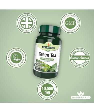 natures aid 10000 mg Green Tea Tablets - Pack of 60 Tablets - Buy Online on GoSupps.com