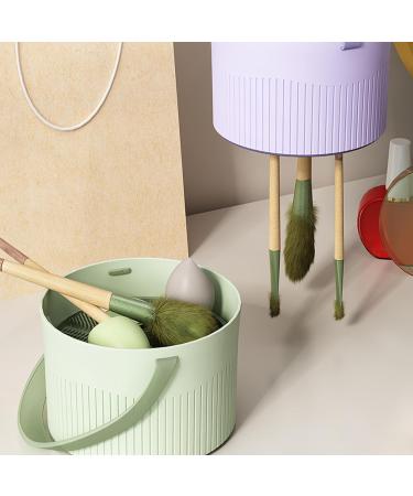 3-in-1 Makeup Brush Cleaner & Beauty Blender Cleaning Bowl - Handle Drying & Storage Tool - Green - Buy Online on GoSupps.com