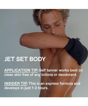Jet Set Body Self Tanner Mousse & Mit for Men - Hydrating Instant Glow Vitamin C E D3 Streak-Free 5 Fl Oz - Buy Online on GoSupps.com
