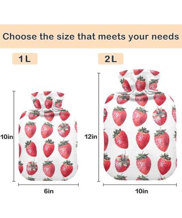 Naanle Strawberry Heat Bottle - 1L Transparent Hot Water Bottle for Pain Relief & Cold Therapy | Ideal for Bed Hand & Foot - Buy Online on GoSupps.com