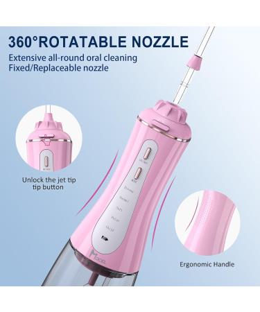 Water Dental Flosser - Cordless Teeth Cleaning MOCEL | 5 Modes Oral Irrigator | Portable USB C Rechargeable | IPX7 Waterproof | Perfect for Home & Travel (Pink - Buy Online on GoSupps.com