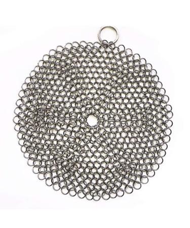 316 Premium Stainless Steel Cast Iron Cleaner, Chainmail Scrubber for Cast Iron Pan Pre-Seasoned Pan Dutch Ovens Waffle Iron Pans Scraper Cast Iron Grill Scraper Skillet Scraper HOVhomeDEVP (7 Inch) 7 Inch (Pack of 1)