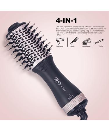 Small Hair Dryer Brush - One Step Volumizing Blow Dry Brush for Short Hair - Rose Black - Buy Online on GoSupps.com