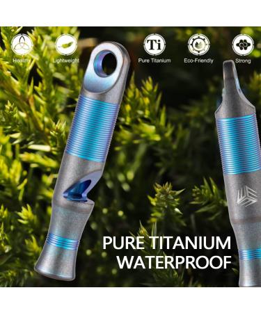 WeKnife Titanium Emergency Whistle with Paracord - Loud Blast for Safety in Kayaking, Boating, Camping & Hunting - Coyote Blue - Buy Online on GoSupps.com