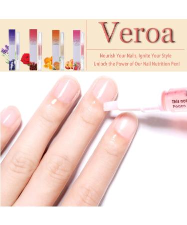 Veroa 4Pcs Cuticle Oil Pen for Cuticle Care Mixed Flavors Natural Ingredients Nail Oil Pen With Soft Brush Prevent Dry Cracking and Hangnails Cuticle Oil for Nails Vegan 2ml/4pcs - Buy Online on GoSupps.com