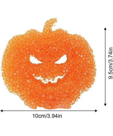 Kitchen Cleaning Sponge - Halloween Pumpkin Shape Scrub Sponge Cleaner | Absorbent Non-Scratch Dish Sponge for Dishes Pots Pans | Multipurpose Kitchen Accessories for Effective Cleaning All at Once Orange Color - Buy Online on GoSupps.com