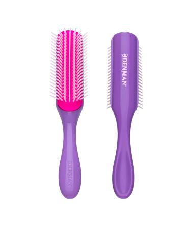 Denman Curly Hair Brush D3 (African Violet) 7 Row Styling Brush for Detangling Separating Shaping and Defining Curls - For Women and Men
