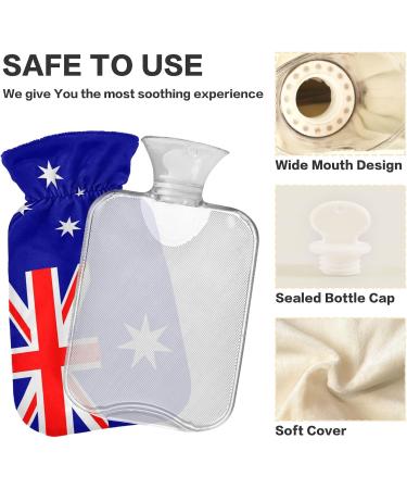 Australian Flag Velvet Heat Bottle 2L - Ideal for Menstrual Cramps Relief & Warm/Cool Compresses | PVC Hand & Feet Warmer - Buy Online on GoSupps.com