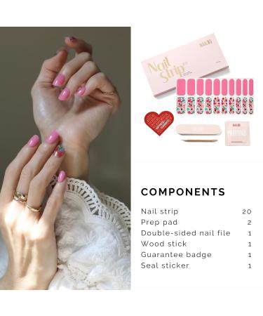 Buy Nailog UV Gel Nail Film - 20 Self-Adhesive Gel Strips with Spring Flowers - Salon Quality Manicure - International Shipping Available - Buy Online on GoSupps.com