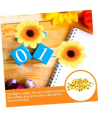 Alipis 100 pcs Fake Faux Adorns Sunflower Sunflowers Props Flower Imitation Prop Simulation Ornaments - Buy Online on GoSupps.com