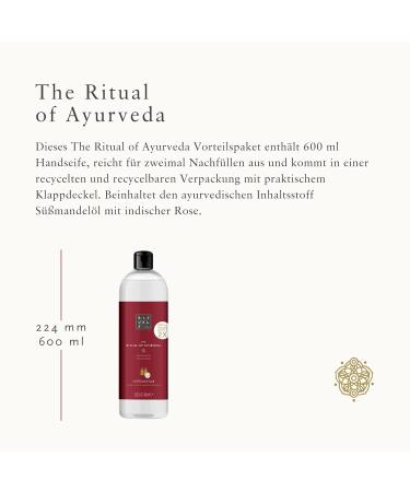 Rituals Hand Soap Refill - The Ritual of Ayurveda 600ml | Indian Rose & Sweet Almond Oil - Calming & Nourishing Properties - Buy Online on GoSupps.com