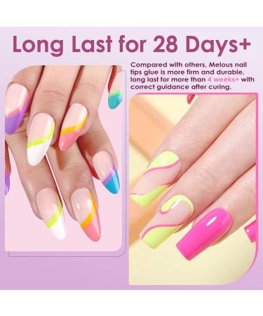 Nail Tips Glue Gel Pcs Melous Solid Gel Nail Glue for Acrylic Nail Tips Press on Nails Long Lasting U V Glue Gel for Nail Extension A0-2 Pcs Nail Tip Glue - Buy Online on GoSupps.com