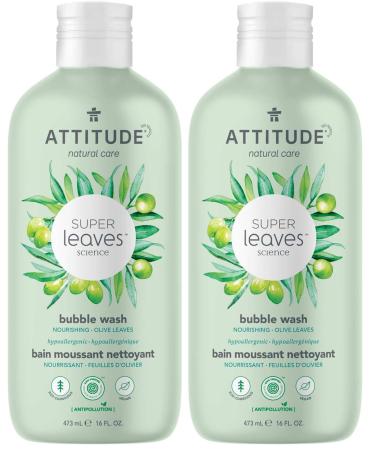ATTITUDE Bubble Bath EWG Verified Plant and Mineral-Based Ingredients Dermatologically Tested Vegan and Cruelty-Free Body Care Products Olive Leaves 16 Fl Oz (Pack of 2) Olive Leaves 16 Fl Oz (Pack of 2)