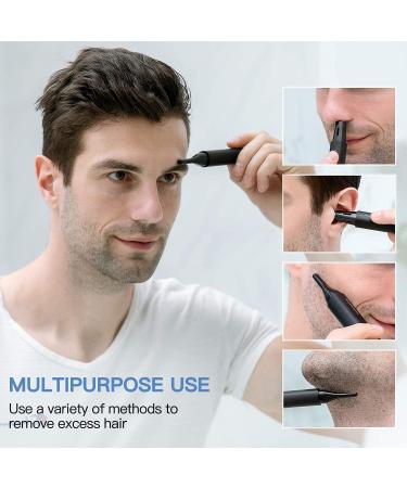Lithium Ear and Nose Hair Trimmer Clipper - USB Rechargeable Professional Eyebrow Trimmer for Men & Women | Smart Cleaning System, Waterproof & Painless Facial Hair Remover - Buy Online on GoSupps.com