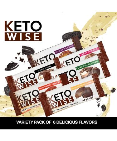 Keto Wise Fat Bombs with MCT Oil, Low Fat & Carb Chocolate Snack - Cookies N Cream (16-Pack) - Buy Online on GoSupps.com