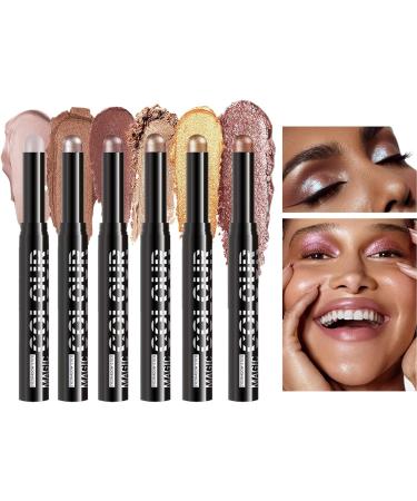 Eyeshadow Stick - Lightweight Eye Makeup Pen | Multifunction 6 Colors Shiny for Fancy Dress Wedding Daily Travel - Buy Online on GoSupps.com