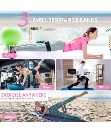 3 Levels Fabric Resistance Bands Set | Booty Bands for Legs & Butt | Non-Slip Exercise Loop Bands for Men & Women - Buy Online on GoSupps.com