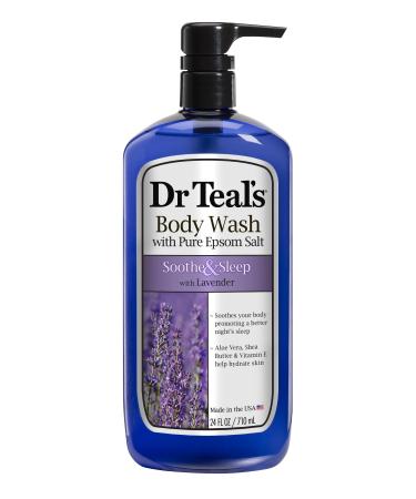 Dr Teal's Pure Epsom Salt Body Wash Soother & Moisturize With Lavender 24 Ounce Lavender 24 Fl Oz (Pack of 1)