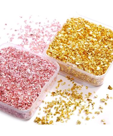 DIY Manicure Sparkly Irregular Mirror Nail Foils Luxury Nail Sequins Nail Glitter Flakes(rose red) - Buy Online on GoSupps.com