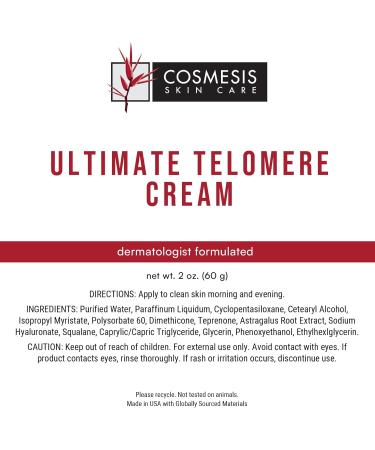 Ultimate Telomere Cream - Revitalize Aging Skin with Astragalus Root - 2 oz for Youthful Appearance - International Shipping Available - Buy Online on GoSupps.com