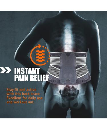 AllyFlex Sports Lumbar Support Ergonomic Back Brace for Men & Women | XL/XXL Pain Relief & Lightweight Design for Back Support - Buy Online on GoSupps.com