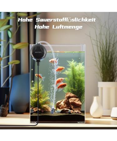 Box-Tech Mini Quiet Aquarium Oxygen Pump with Air Stone & Hose - Ideal for Fish Pools & Nano Aquariums - Black - Buy Online on GoSupps.com