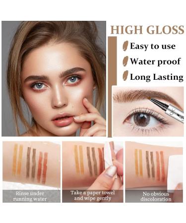 Waterproof Microblading Brow Pencil - High Pigmented Long Lasting 4 Point Pen for Natural Eyebrow Makeup in Dark Brown - Buy Online on GoSupps.com