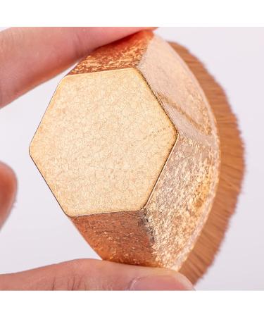Premium Kabuki Make-Up Brush for Smooth Primer Application | Flat Top Flower Shape for Liquid & Powder Cosmetics - Gold Finish - Buy Online on GoSupps.com