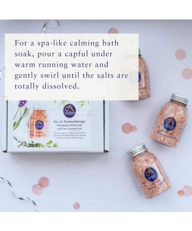 Absolute Aromas Pink Himalayan Bath Salts Set - De-Stress Lavender and Relaxation - 3 x 290g Jars with Pure Essential Oils - Buy Online on GoSupps.com