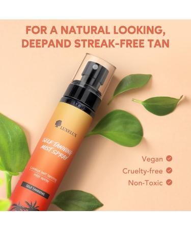 LUXELUX Tanning Face Mist - Sunless Tanner Spray for Natural Medium to Dark Tan | 4.05 Fl Oz (120ml - Buy Online on GoSupps.com