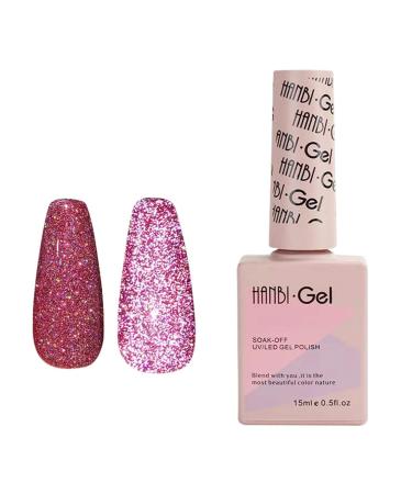 goforwealth Reflective Glitter Polish Soak Diamond UV Gel Nail LongLasting Gel Nail Polish Lacquer Shiny Brightly 06