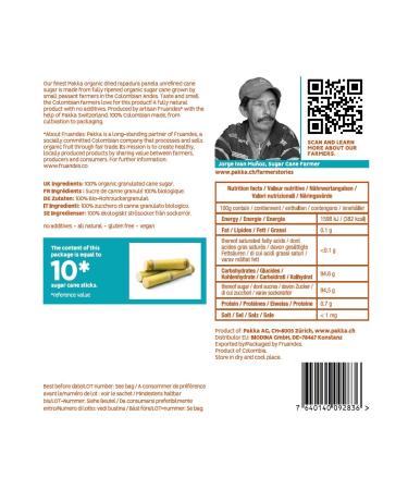 Bio Panela Unaffinated Rapadura - Eco & Fairly Made Dried Sugar Cane Juice (1kg) | Vegan | Colombian Organic Sweetener - Buy Online on GoSupps.com
