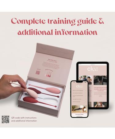 Clea Pelvic Floor Muscle Trainer Set for Women | 4 Premium Weighted Exercise Balls for Strengthening Tightening & Bladder Control - Buy Online on GoSupps.com