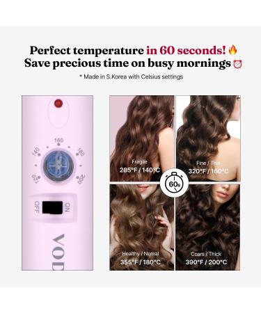 VODANA Professional GlamWave 1.6" Ceramic Curling Iron - Long-Lasting Lavender Curls Instant Heat Hair Curler - International Shipping Available - Buy Online on GoSupps.com