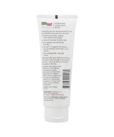 Sebamed Hand and Nail Balm pH 5.5 - Hypoallergenic Moisturizer for Sensitive Skin - 2.6 fl oz (75ml) - Buy Online on GoSupps.com