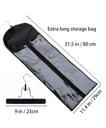 RJMBMUP 1 Pack Extra Long Hair Extension Holder Wig Storage Bag with Hanger Hairpieces Ponytail Bundles Storage Carrier Case for Store Style Hair Travel Hair Extensions Bag Black Color 1 pcs Extra-long Blcak - Buy Online on GoSupps.com