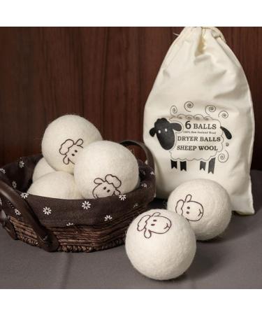 6Pack Wool Dryer Balls Reusable Reduces Clothing Wrinkles and Saves Drying Time Wool Balls Replaces Dryer Sheets Wool Balls for Dryer Laundry Balls for Dryer(#1) - Buy Online on GoSupps.com