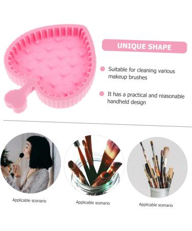 DOITOOL Makeup Brush Cleaning Pad Cleaning Tools Makeup Brush Cleaners Makeup Brush Cleaner Mat Heart Brush Cleaner Pad Mat for Brush Cleaning Brush Cleaning Mat Gloves Silica Gel Make up 12x9cm Pink - Buy Online on GoSupps.com