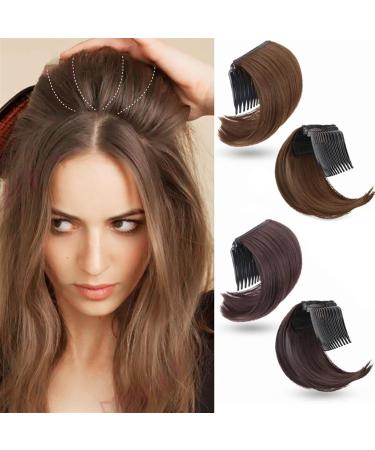 Bangs Hair Clip Clip in Bangs Synthetic Bangs 4" Short Thick Hairpieces Adding Extra Hair Volume Clip in Hair Extensions Straight Hair Up Comb False Hair Accessories for Women Bangs Clip in Hair (Col 2 - Buy Online on GoSupps.com