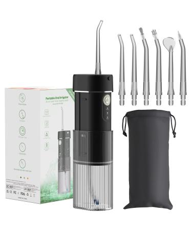 Mouth shower wireless geediar oral shower travel test winner 2023 tooth shower water fin with 3 modes and 6 nozzles 190ml mini portable interdental cleaner IPX7 waterproof oral irrigator black