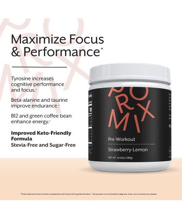 Promix Strawberry Lemon Pre-Workout Powder - Focus, Performance, Muscle Gain, Endurance - with Vitamin B12, Caffeine, Beta-Alanine & L-Tyrosine - Gluten & Dairy-Free - Buy Online on GoSupps.com