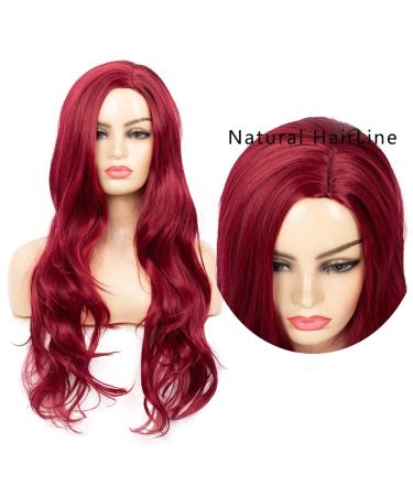 Baruisi Wine Red Long Wavy Wig for Women - Heat Resistant Synthetic Fiber Cosplay Wig - Buy Online on GoSupps.com