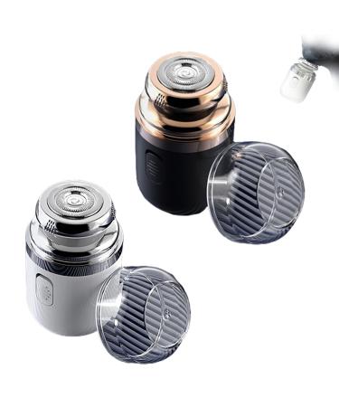 Portable Multifunctional Capsule Shaver 2024 New Mini Shavers for Men Type-C Charging Washable Automatic Men's Electric Shaver Mini Portable Electric Shaver (White+Black)