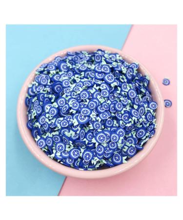 NIANTU108 50g 5mm Blueberry Slices Polymer Hot Clay Sprinkles for Crafts Nail Art Decoration DIY Fake Fruits Slimes Filling Accessories Gift (Color : Blueberry)